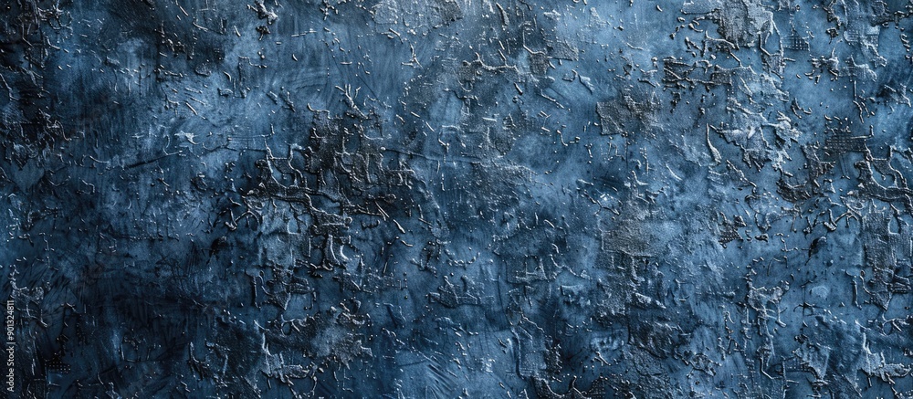 Poster navy blue stucco wall background with abstract grunge decorative texture perfect for artistic projec