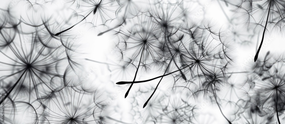 Poster abstract dandelion patterns creating a beautiful copy space image