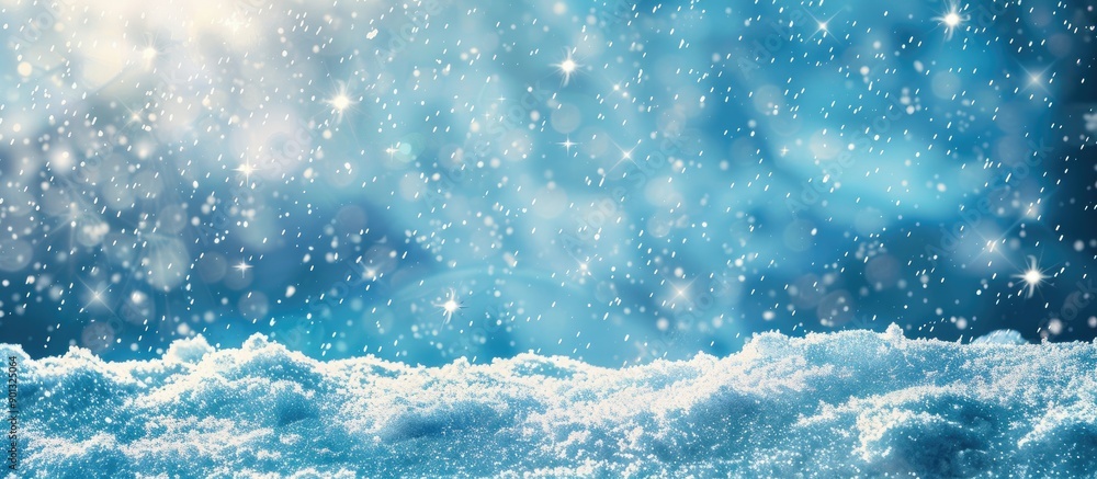 Poster winter abstract background with stars on snow perfect for creative projects with copy space image
