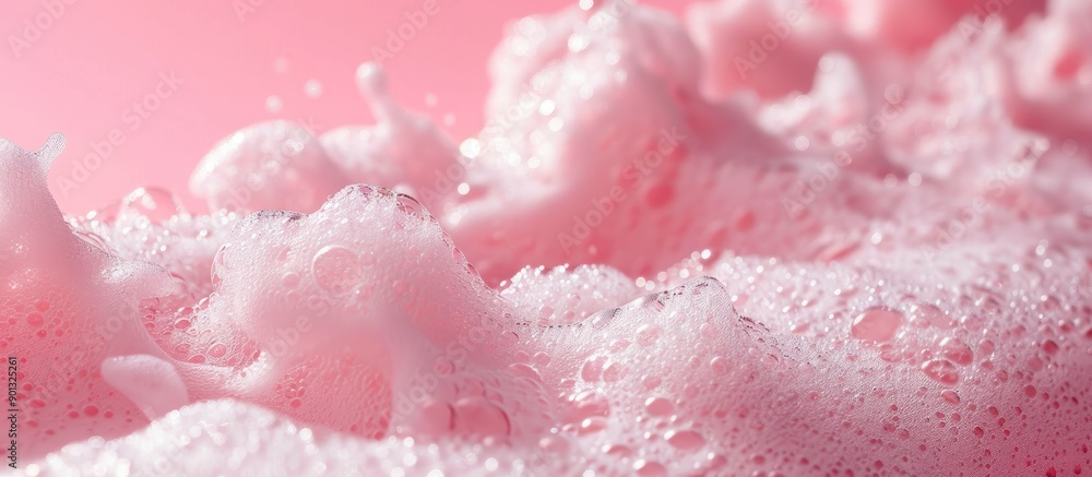 Poster Soft foamy texture displayed on a pink background showcasing the product with copy space image