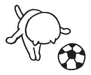 Fototapeta premium 色々なスポーツをする目が細いかわいい白猫キャラ