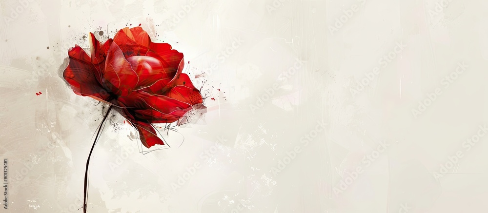 Poster artistic depiction of a flower with blank space for additional content known as a copy space image