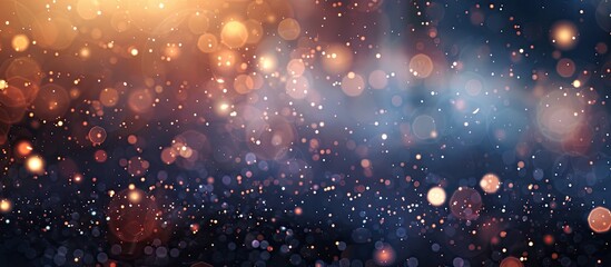 Obraz premium An elegant abstract background featuring glowing bokeh lights and glittering stars perfect for use as a copy space image