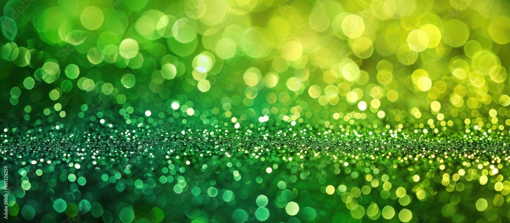 Poster a vibrant and blurry st patrick s day themed background with shimmering green glitter ideal for show