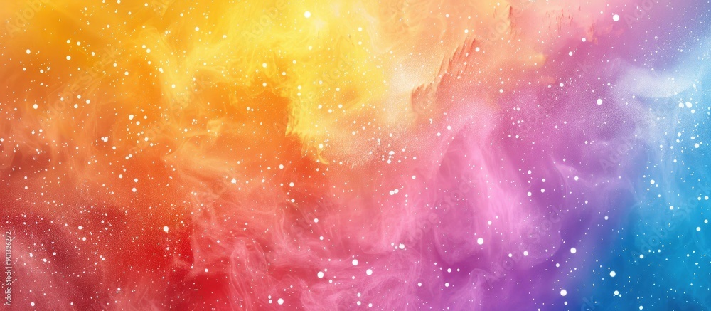 Poster Color powder explosion in an abstract backdrop with multicolor glitter texture Perfect for a copy space image