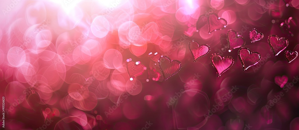 Poster Softly blurred Valentine themed background with space for text or image. Creative banner. Copyspace image