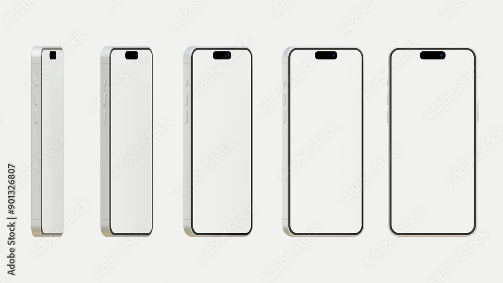 Poster realistic 3d smartphones mockup on isolated background. smartphone blank screen, phone mockup. templ