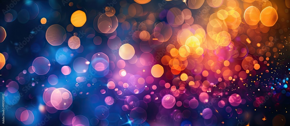 Aufkleber Abstract background with vibrant circles of light providing copy space image