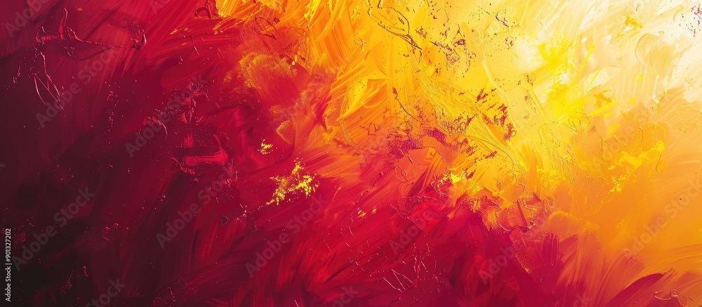Poster a vibrant backdrop featuring a blend of red and yellow hues creating a lively copy space image