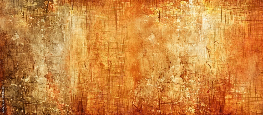 Poster vintage style orange textured backdrop with a scratched wall structure ideal as a template for scrap