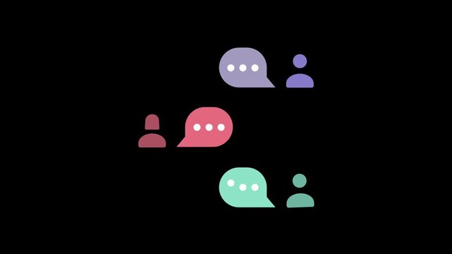 People talking to team, chit chat each other, animated footage looping