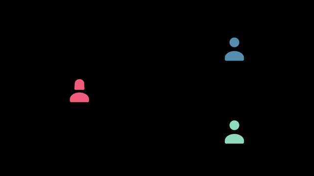 People talking to team, chit chat each other, animated footage looping