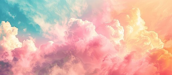Fototapeta premium Vibrant pastel colored sky with a textured background perfect for copy space image