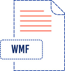 WMF File format icon dashed outline