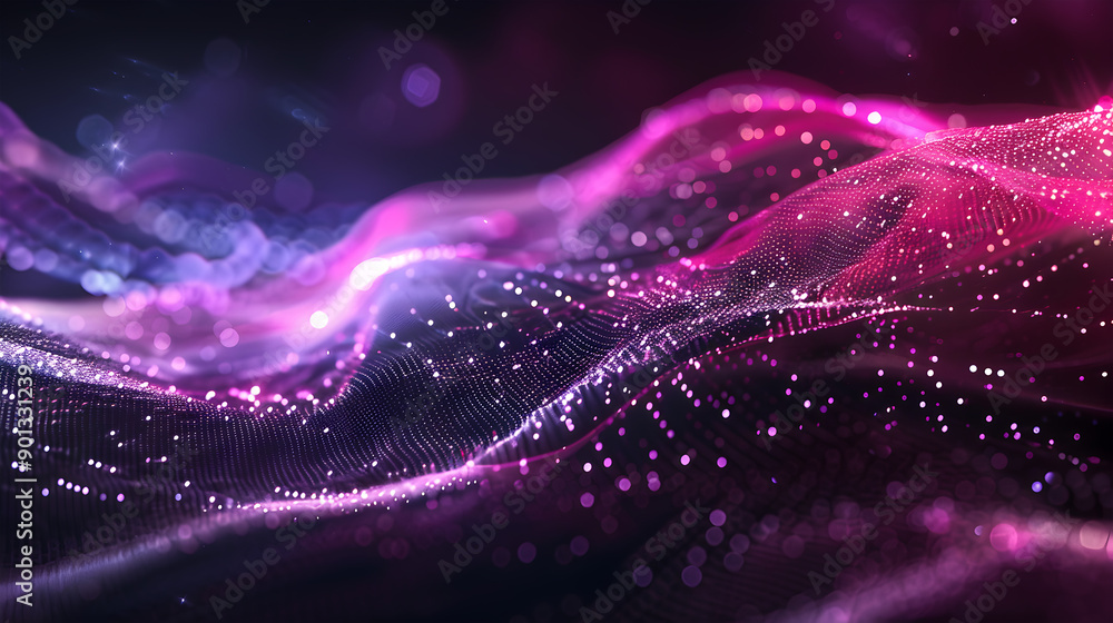 Poster abstract technology particles mesh background. generative ai.