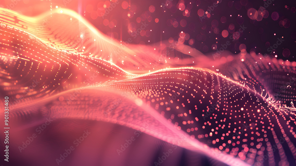 Poster abstract technology particles mesh background. generative ai.