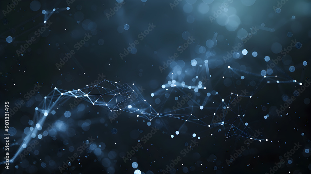 Poster abstract technology particles mesh background. generative ai.