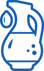 Olive oil jug line icon. Outline silhouette. Monochrome logo, vector design element for Jewish holiday Hanukkah