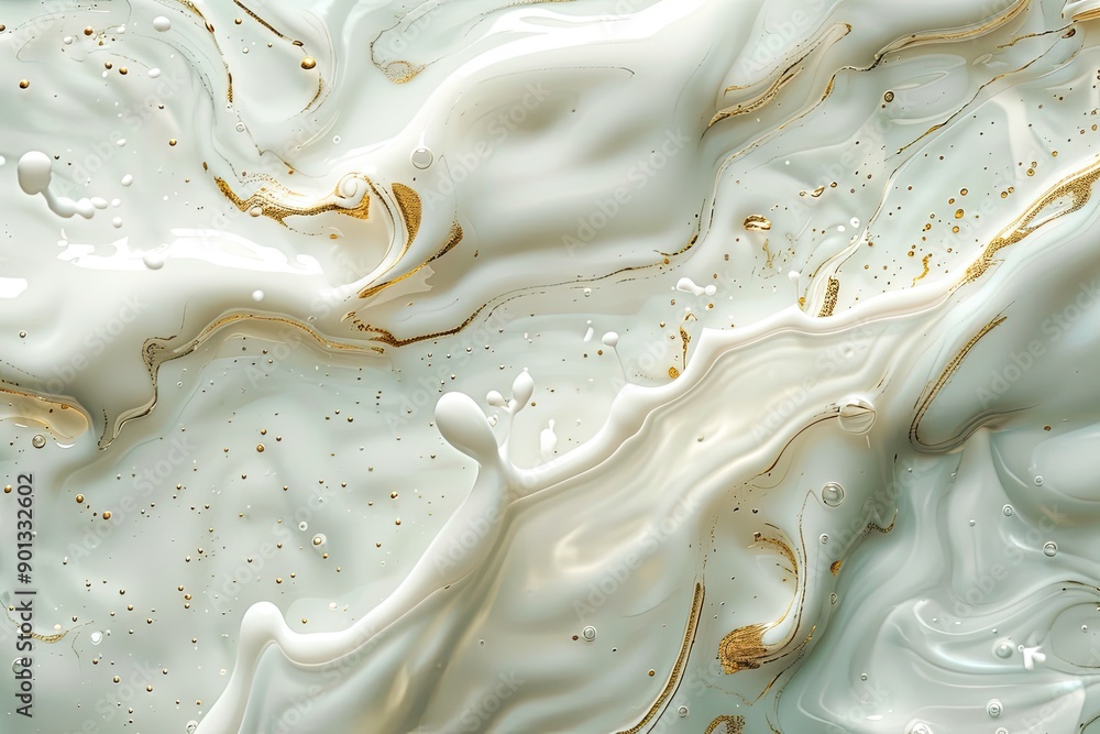 Poster a white and gold swirl pattern with a gold and white color scheme. the pattern is very intricate and