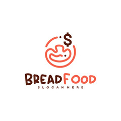 Money with bread logo vector template, Creative bread money logo design concepts