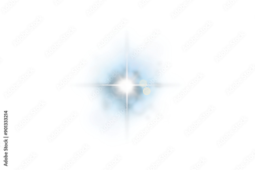 Wall mural artificial soft light on a transparent background