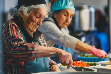Older women making lunches