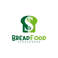 Money with bread logo vector template, Creative bread money logo design concepts