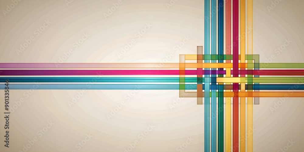 Aufkleber illustrate a minimalistic abstract artwork where bold clean lines intersect over a neutral backgroun