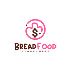 Money with bread logo vector template, Creative bread money logo design concepts