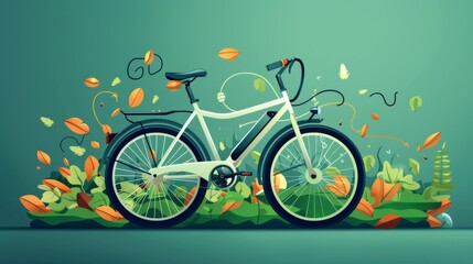 Green Transportation, Images of bicycles, electric vehicles, and other sustainable transportation methods, promoting cleaner alternatives