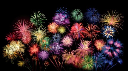 Fototapeta premium Fireworks. A Colorful Abstract Celebration in the Night Sky
