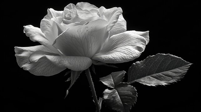 Fototapeta Black and white rose flower wallpaper