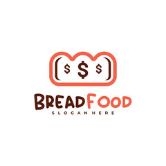 Money with bread logo vector template, Creative bread money logo design concepts