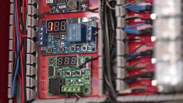 electrical layout on the printed circuit board for the temperature indicator