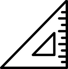 Geometric triangular ruler icon. Replaceable vector design.
