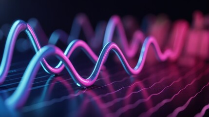 Colorful neon waves representing data visualization, technology trends, and abstract scientific concepts on a dark background.