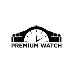 modern stylish wristwatch logo design