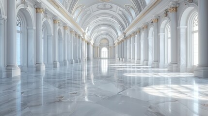 Fototapeta premium Grand Hallway of White Marble