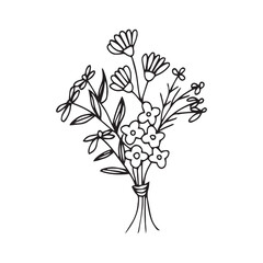 line floral isolated on white background. floral logo design