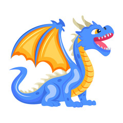 A flat style vector of dragon roar

