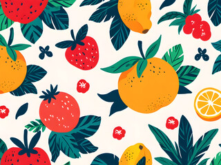 seamless pattern with fruits,Ai generated 