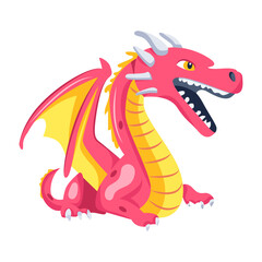 An icon of wyvern character in flat style 


