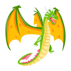 Serpent dragon vector in flat style 

