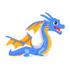 A flat vector of lovely dragon 

