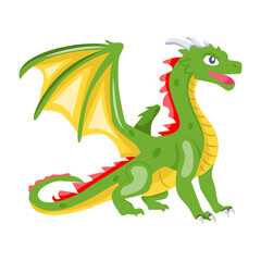Mythical dragon vector in flat style 

