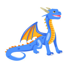 Fantasy wyvern icon in flat style 

