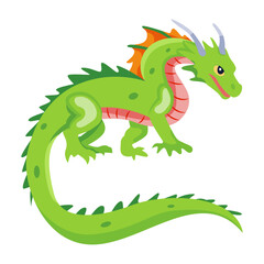 Firedrake cartoon vector design in flat style 

