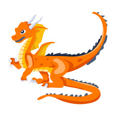 A flat style icon of fantasy dragon


