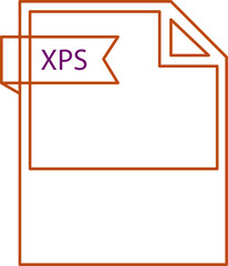 XPS File format icon black outline and light color text