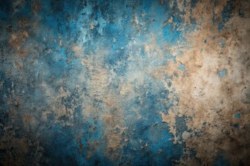 Rough, toned concrete surface with a worn, painted old paper texture overlay, set against a dark blue and black gradient background, perfect for design accents.